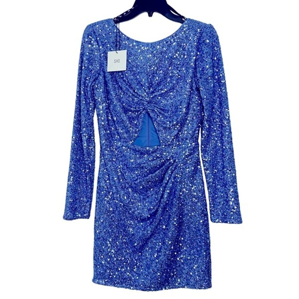 Tadashi Shoji Sho Dress Mini Sequin Cocktail Party MEDIUM Glam Bodycon Party
